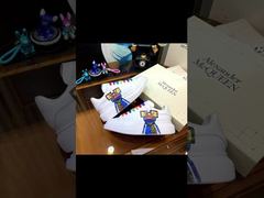 Men's Cowhide Leather Sneakers with Hand-painted Graffiti and Anti-slip Technology for All Seasons