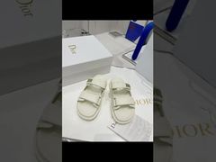  New Dior Velcro Flip-flops, Casual And Versatile Slippers. Sheepsk
