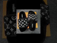 Thick-soled Woolen Flip-flops For Autumn And Winter, Genuine Wool, Louis Vuitton Anti-slip Outerwear