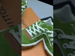 Louis Vuitton Men's Round-toed Lace-up Casual Height-increasing, Elastic And Silent Rubber Shoes, A 