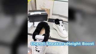 Chanel White Sneakers Height Boost Comfort