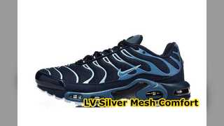 LV Metallic Silver Running Shoes Luxury Comfort