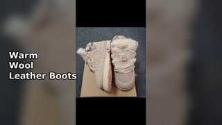 Warm Wool Leather Snow Boots